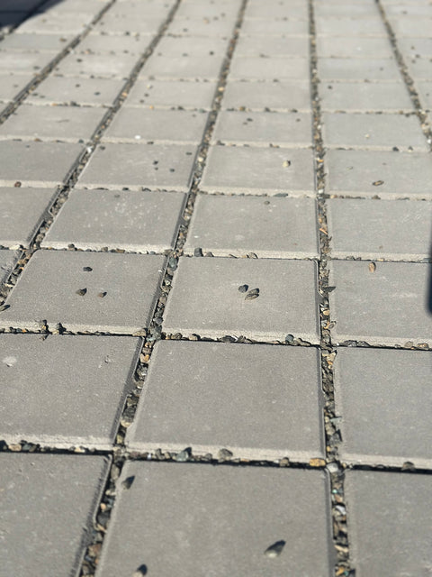 close up of the permeable pavers installed by Clean Rivers